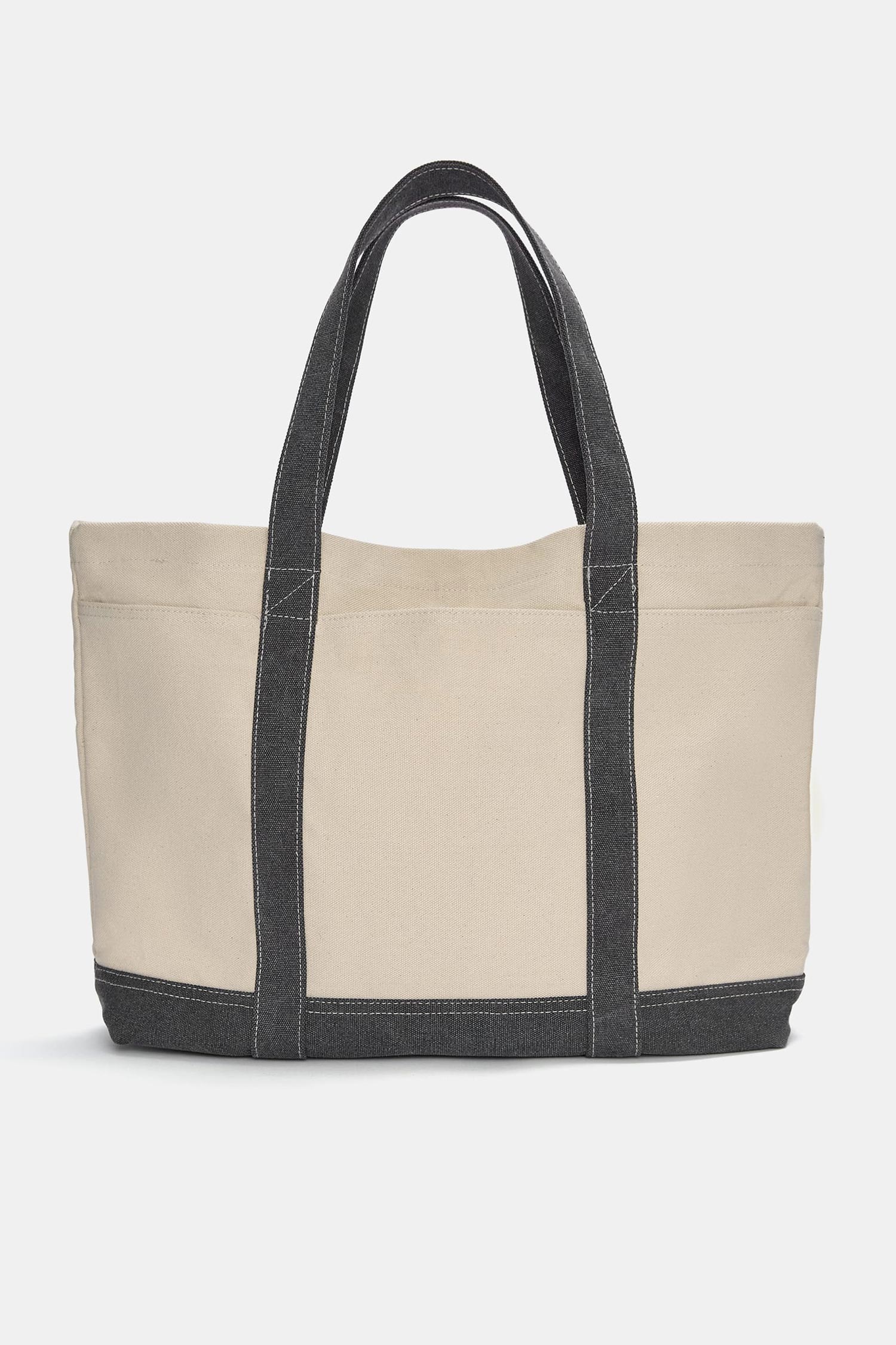 Canvas shopper bag black line